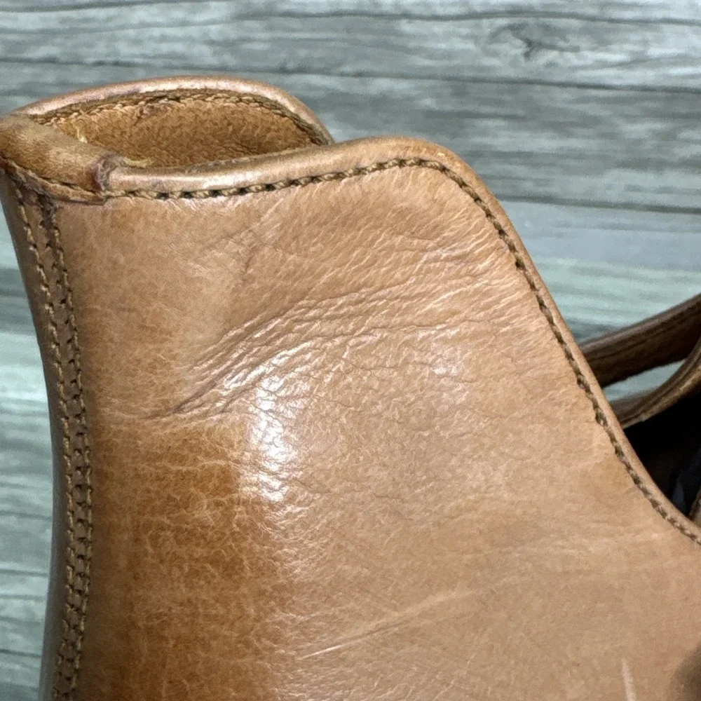 Sam Edelman Palmer Cognac Leather Cutout Ankle Booties Womens 8.5M